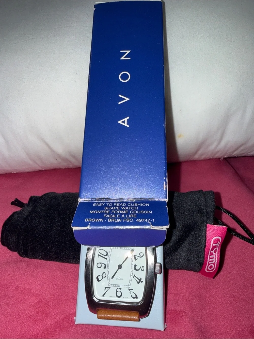 Avon Men's Tan Leather Strap Watch with Silver Case